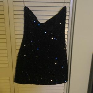 Black sequin mini dress
